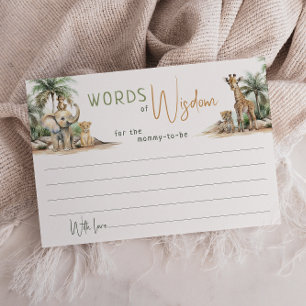 Jungle Safari Tiere Worte der Weisheitskarte Dankeskarte