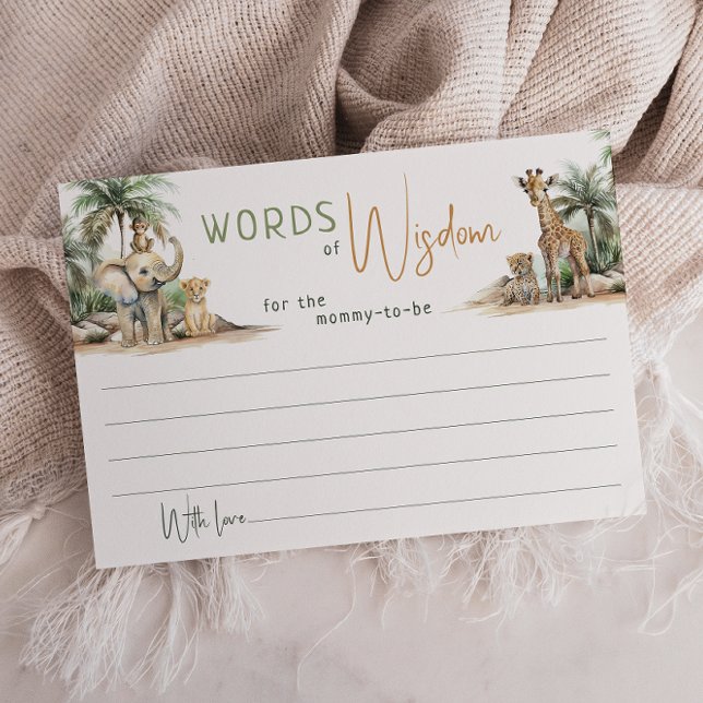 Jungle Safari Tiere Worte der Weisheitskarte Dankeskarte (Von Creator hochgeladen)