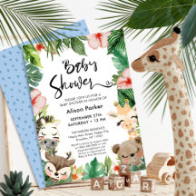 Jungle Safari Tropical Floral Greenery Baby Dusche