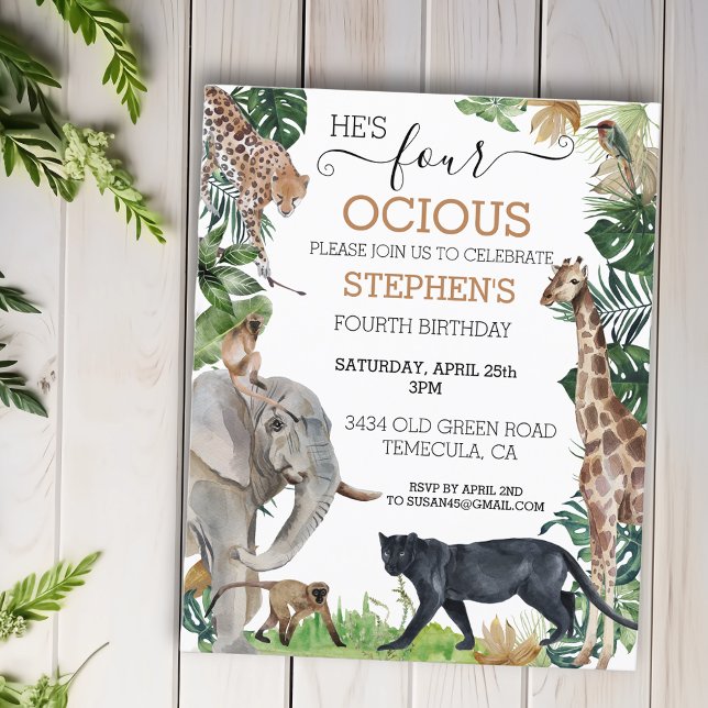 Jungle Safari Vierter Geburtstag Schwarzer Panther (Von Creator hochgeladen)