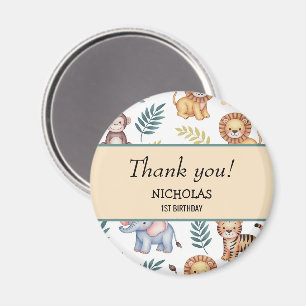 Jungle Safari Wasserfarben Tiere tropisches Muster Magnet