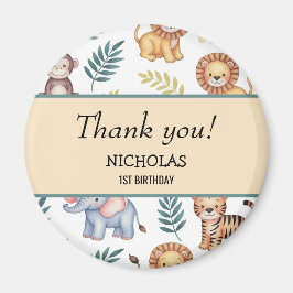 Jungle Safari Wasserfarben Tiere tropisches Muster Magnet