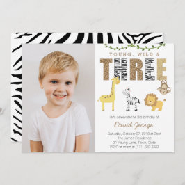 Jungle Safari Wild 3. Geburtstag Party für Junge Einladung