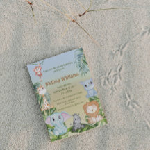 Jungle Safari Wild Animals Palm Monkey Baby Dusche