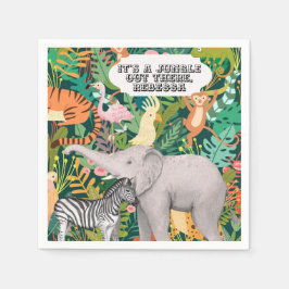 Jungle Safari Wild Animals Retirement Party Serviette