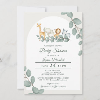Jungle Safari Wild Baby Dusche Einladung