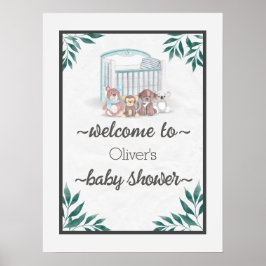 Jungle Safari Wild Baby Dusche Poster
