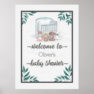 Jungle Safari Wild Baby Dusche Poster