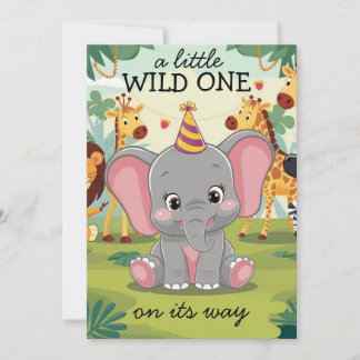 Jungle Safari Wild Ein Junge 1. Geburtstag Einladung