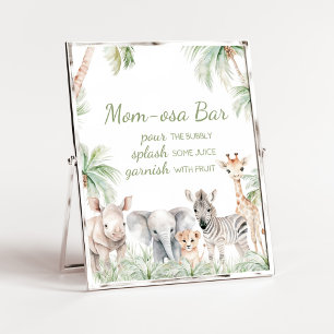 Jungle Safari Wild One Animals Mama Osa Bar Poster