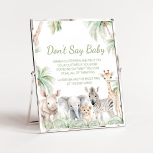 Jungle Safari Wild One Animals Say Baby nicht Poster