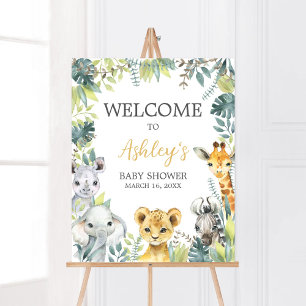 Jungle Safari Wild One Baby Dusche Willkommen Poster