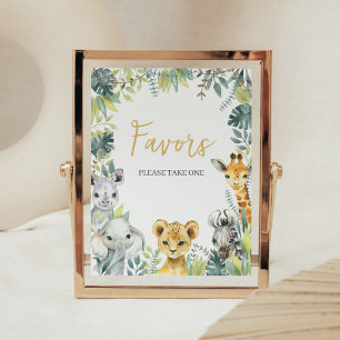 Jungle Safari Wild One Baby Shower Favoriten Poster