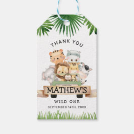 Jungle Safari Wild One Birthday Favor Tags Geschenkanhänger
