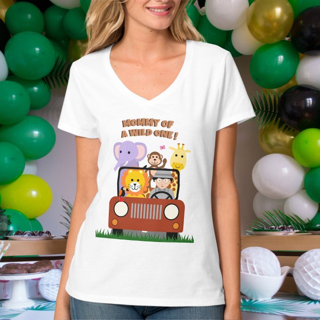Jungle Safari Wild One Zoo Animal Baby Dusche T-Shirt (Von Creator hochgeladen)