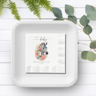 Jungle Safari Zebra Floral Baby Dusche Serviette