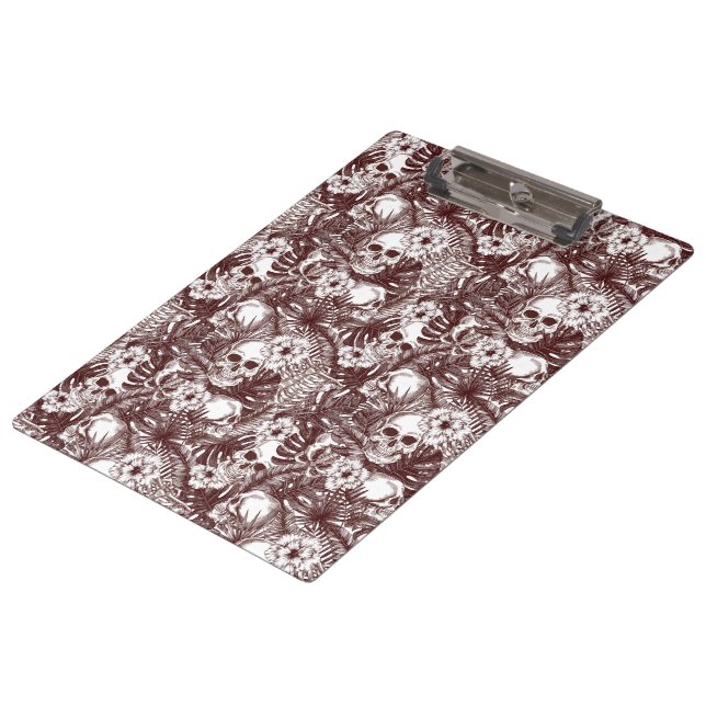 Jungle Skulls Clipboard Klemmbrett (Schrägansicht)