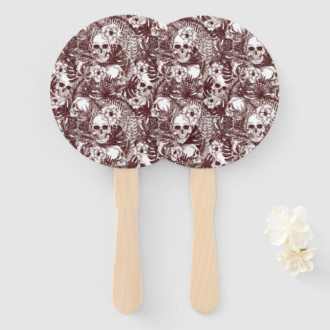 Jungle Skulls Hand Fans Fächer (Vorne und Hinten)