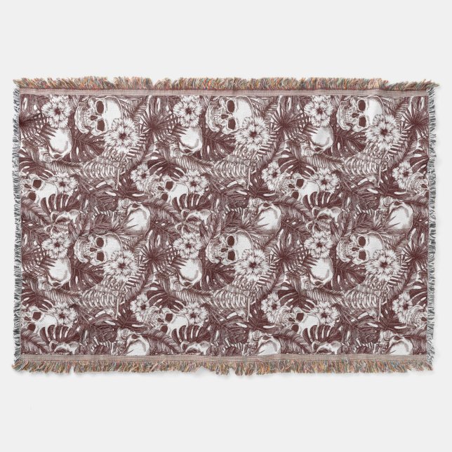 Jungle Skulls Throw Decke (Vorderseite)