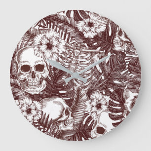 Jungle Skulls Wall Clock Große Wanduhr