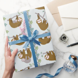 Jungle Sloths Tropenwald Geschenkpapier