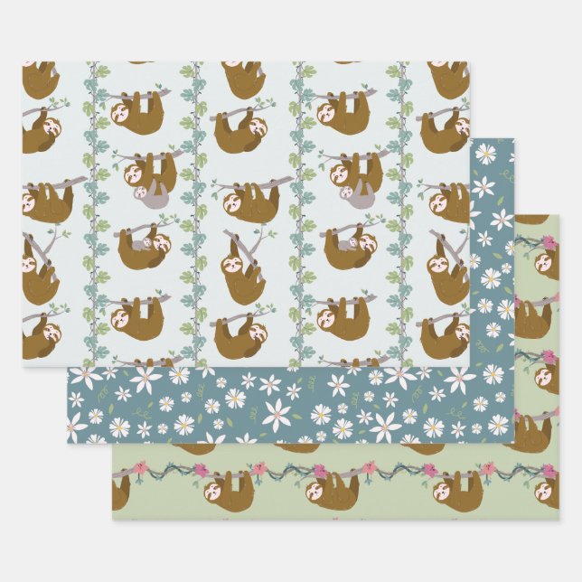 Jungle Sloths Tropenwald Geschenkpapier Set (Set)