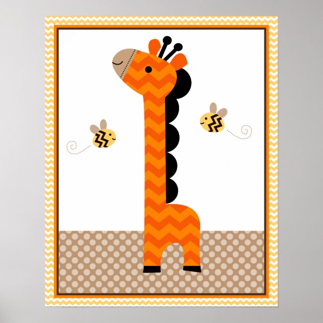 Jungle Stack Giraffe Baby Kinderzimmer Art/Poster Poster (Vorne)