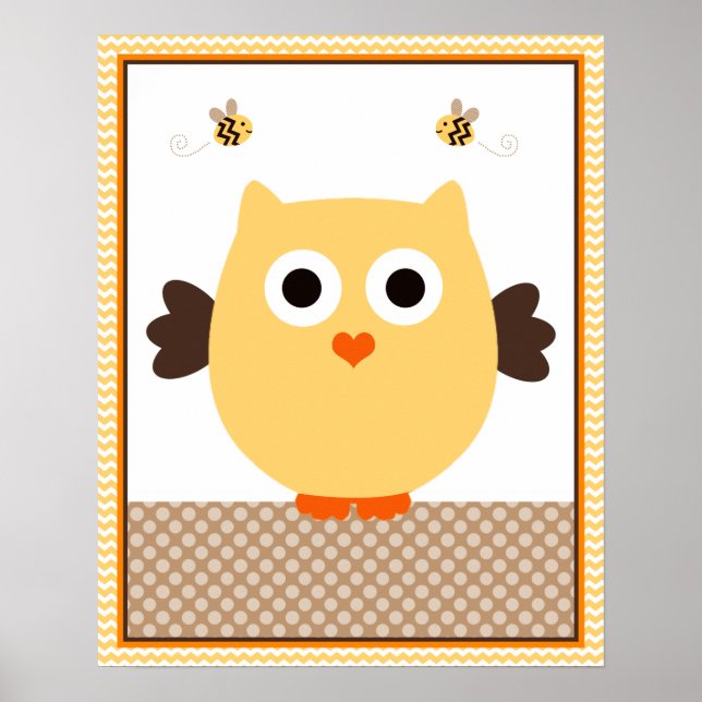 Jungle Stack Owl Baby Kinderzimmer Art Poster (Vorne)