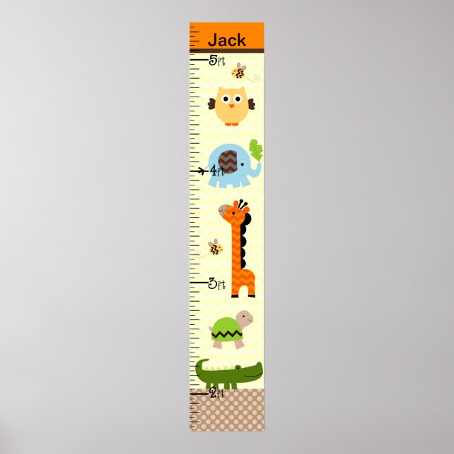 Jungle Stack Tiere Wachstumsdiagramm Behalten auf  Poster (Vorne)