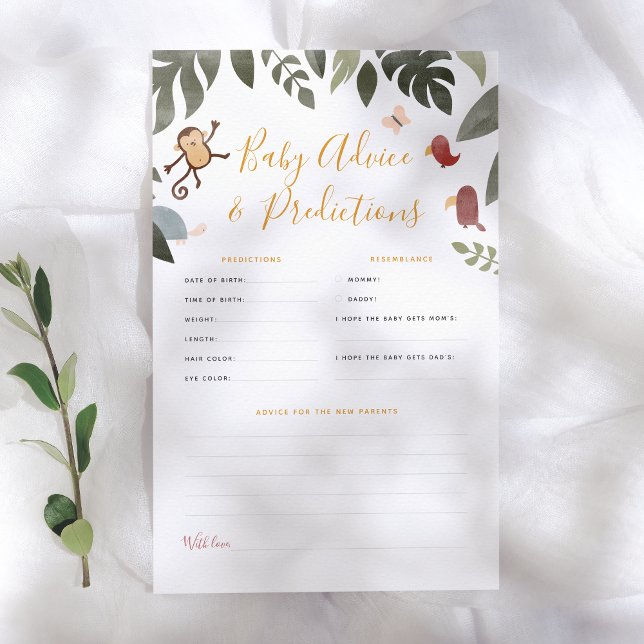 Jungle Storybook Baby Predictions & Advice Game (Von Creator hochgeladen)