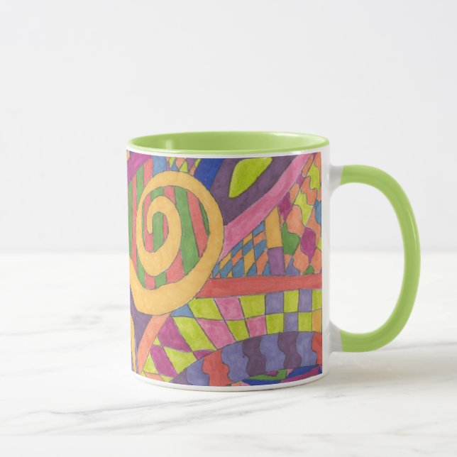 "Jungle Stripes 2" Abstrakte Kunst Tasse (Rechts)