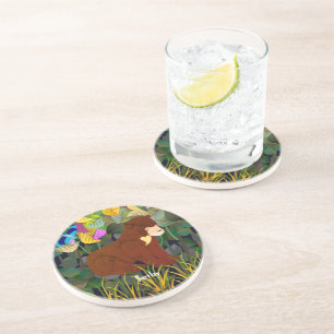 Jungle Sun Bear Design Getränkeuntersetzer