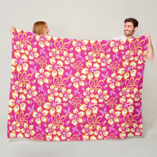 JUNGLE SURF (HOT PINK COMBO) FLEECEDECKE (Beispiel)
