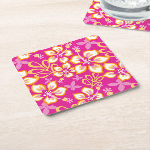 JUNGLE SURF (HOT PINK COMBO) RECHTECKIGER PAPPUNTERSETZER