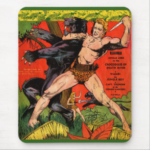 Jungle Tarzan & Black Panther Vintage Comicen Mousepad
