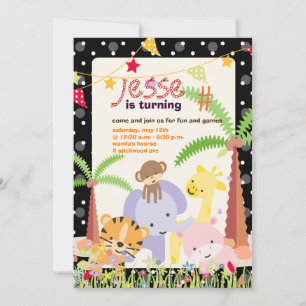 Jungle Theme/Personalisiertes Party/Foto Einladung