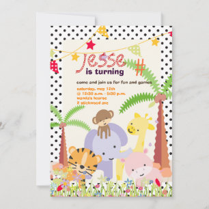Jungle Theme/Personalisiertes Party/Foto Einladung