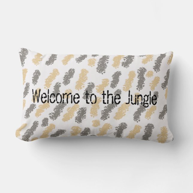 Jungle Theme Taupe Gray Swish Design Lendenkissen (Vorderseite)