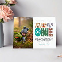 Jungle Themed 1. Geburtstag Danke Postcard