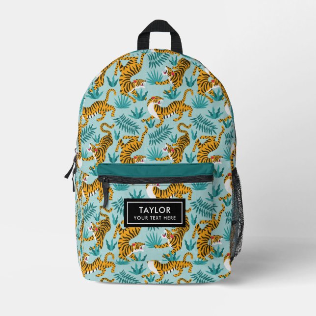Jungle-Tier-Tiger Bedruckter Rucksack (Vorderseite)