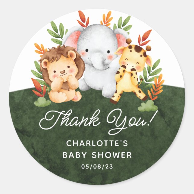 Jungle-Tiere bevorzugen klassische Rundsticker Runder Aufkleber (Vorderseite)