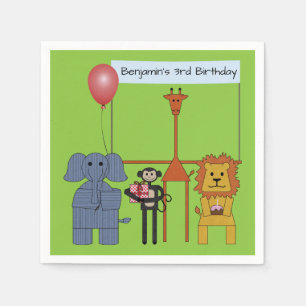 Jungle Tiere Geburtstagsparty Paper Napkin Serviette