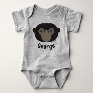 Jungle-Tiere Gorilla  Niedlich Ape Safari Boy Girl Baby Strampler