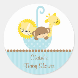 Jungle Tiere in Blue Umbrella Stickers