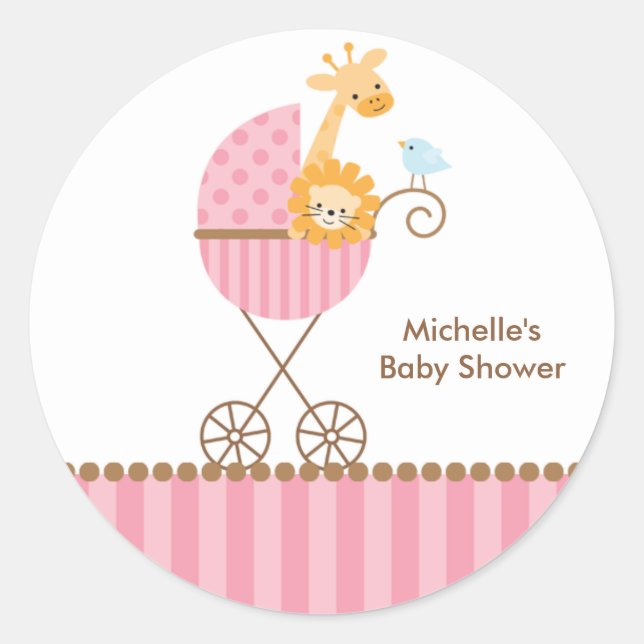 Jungle Tiere in rosa Sticker (Vorderseite)