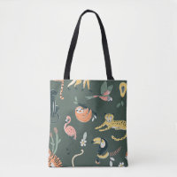 Jungle Tiere Vintag Flora Fauna