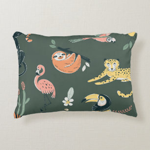 Jungle Tiere Vintag Flora Fauna Dekokissen