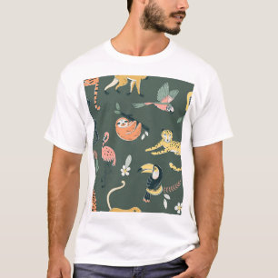 Jungle Tiere Vintag Flora Fauna T-Shirt