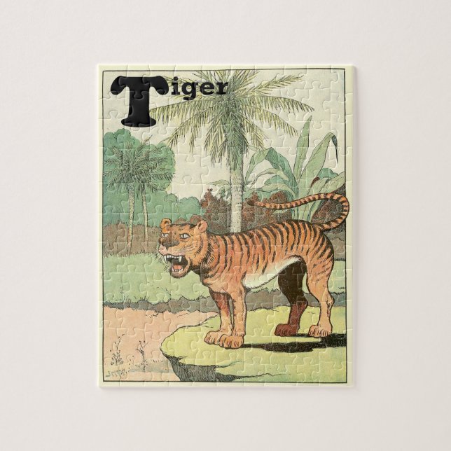 Jungle Tiger Animal Alphabet Puzzle (Vertikal)