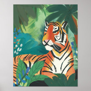 Jungle Tiger Art Print Poster